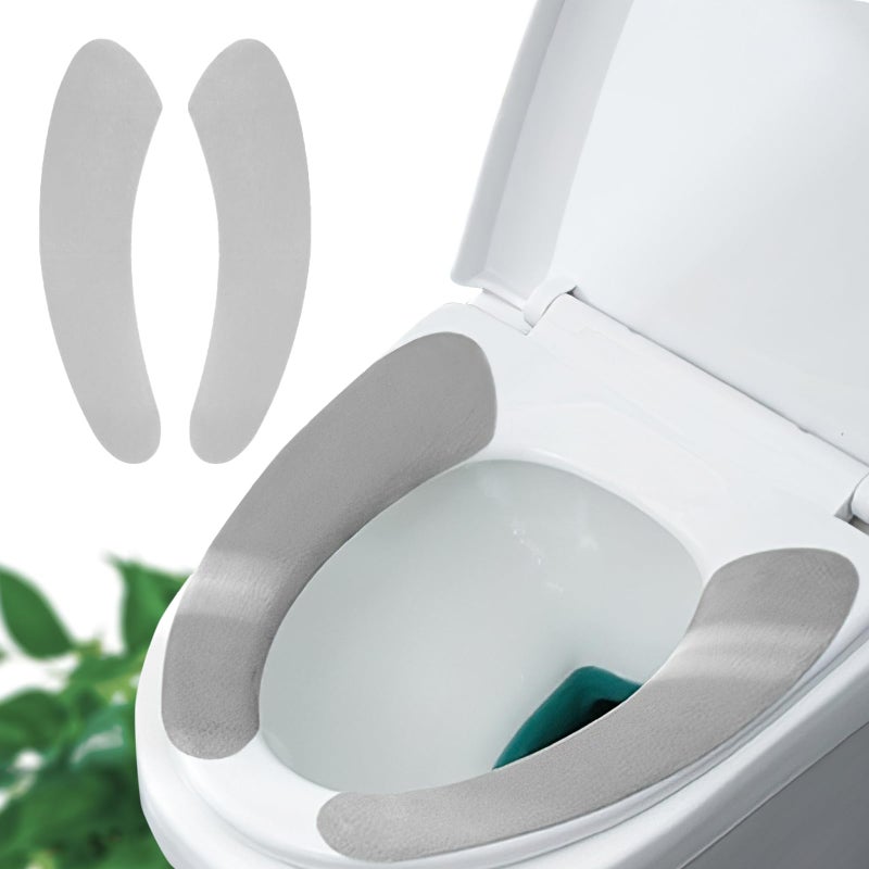 Iensen Thin and Warm Toilet Seat Cover Pad â€“ Self-Adhesive, Adjustable and Cut-to-Fit, Comfortable and Easy to Clean, Perfect for Home Bathrooms (Grey) - Image 1