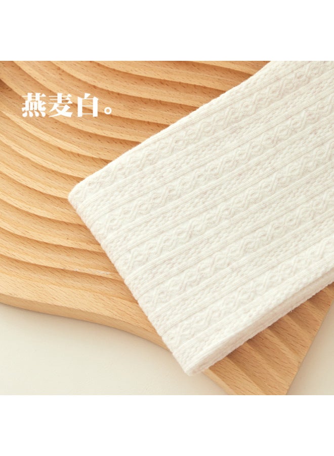 Style Twisted Fleece-lined Pantyhose For Women, Micro-pressure Knit, Slimming, Autumn And Winter Oatmeal Sweet Lolita Milk White Pantyhose