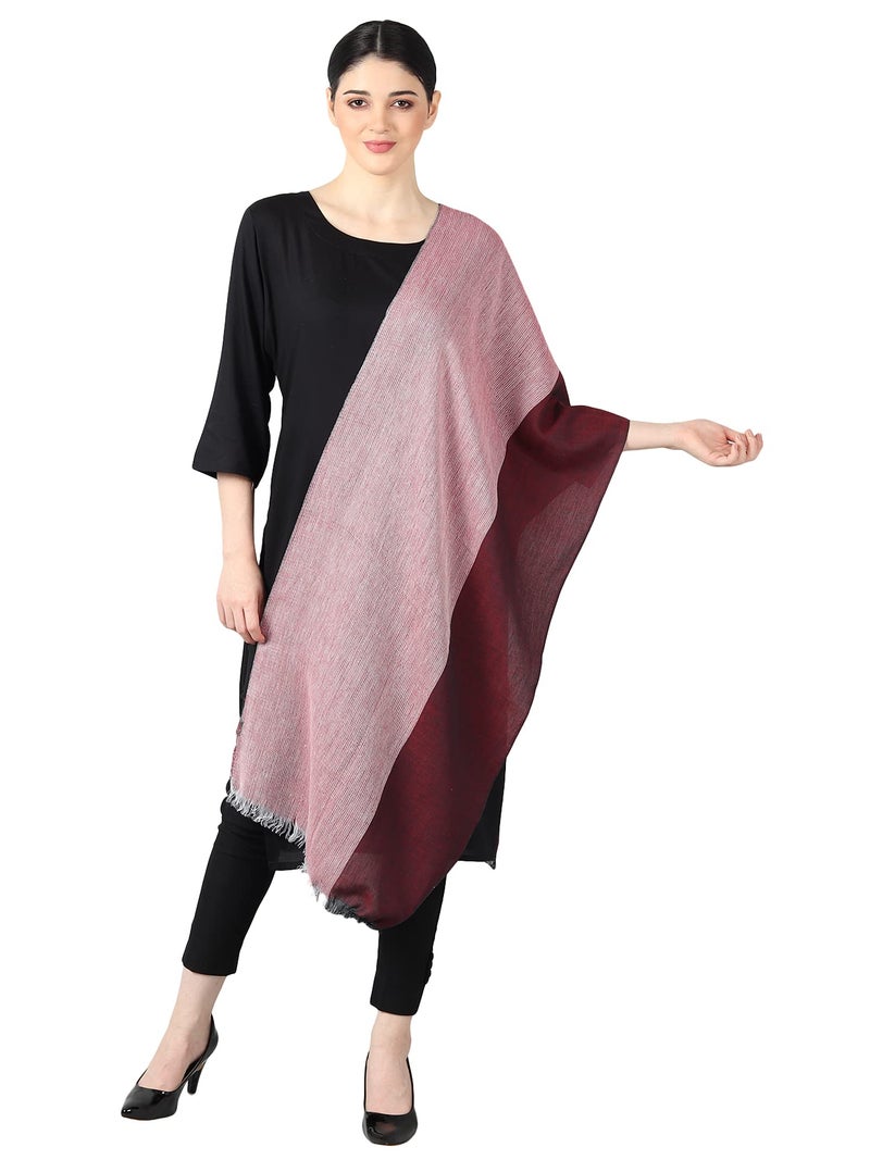 Flyer Women's stole/scarf Colour- Maroon Red & White stylish 100% soft viscose ethnic scarves pack of 1 ST-12 - Image 3