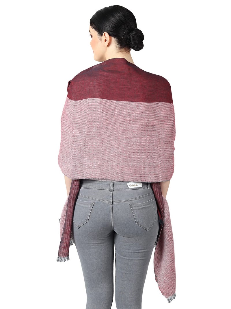 Flyer Women's stole/scarf Colour- Maroon Red & White stylish 100% soft viscose ethnic scarves pack of 1 ST-12 - Image 4