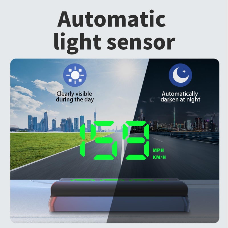 AZIJYV Heads up Display for Cars Digital Speedometer for Car,Speedometer with Overspeed Warning & Auto Brightness Adjustment,Speedometer for car with Real-Time Speed Projection for All Vehicles - Image 5