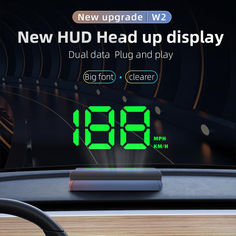 AZIJYV Heads up Display for Cars Digital Speedometer for Car,Speedometer with Overspeed Warning & Auto Brightness Adjustment,Speedometer for car with Real-Time Speed Projection for All Vehicles - Image 2