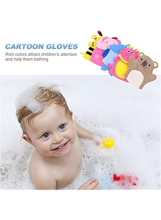 MOXO 5 Kids Bath Sponge Mitt Glove Set Ultrasoft Baby Sponge for Bath Time Adorable Animal Shower Mitt Loof Scrub Gloves for Toddlers and Babies - Image 5