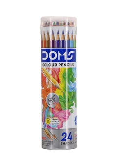 DOMS Non-Toxic Colour Pencil Set in Round Tin Box (24 Assorted Shades x 1 Set)  - Image 1