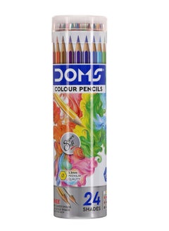 DOMS Non-Toxic Colour Pencil Set in Round Tin Box (24 Assorted Shades x 1 Set)  - Image 2