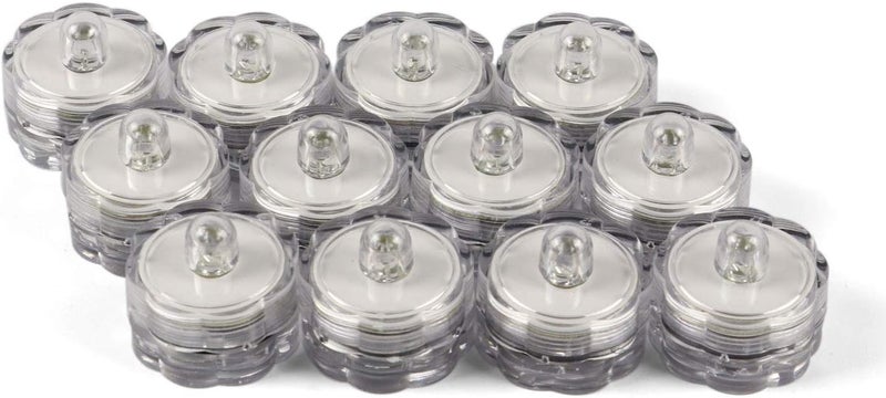 Rhytsing Set of 12 Submersible Led Tealights, Waterproof Underwater Wedding Tea Lights, Warm White Steady Light, Batteries Included - Image 2