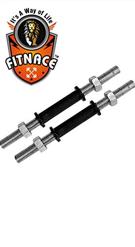 FITNACE 14 INCH Steel Adjustable Dumbbell Rod with Iron Nuts (Pack of 2) (14) - Image 2