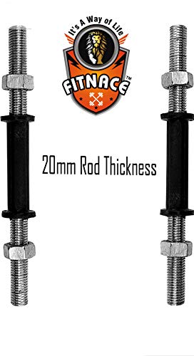 FITNACE 14 INCH Steel Adjustable Dumbbell Rod with Iron Nuts (Pack of 2) (14) - Image 4