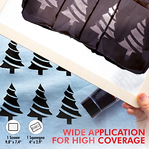 Marabu Screen Printing Kit Set - Screen Print Kit with Reusable Wooden Frame, 1 Screen Printing Squeegee, and 3 x 100ml Ink - Silk Screen Printing Kit for Beginners - Image 4