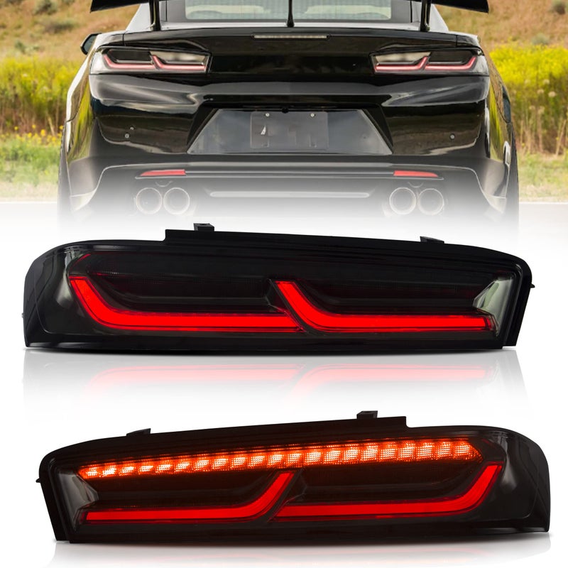 VLAND Taillights Assembly Fit for 20162018 Chevrolet Camaro 6th GenLS LT RS SS ZL1 Plugandplay Red Turn Signal Smoked