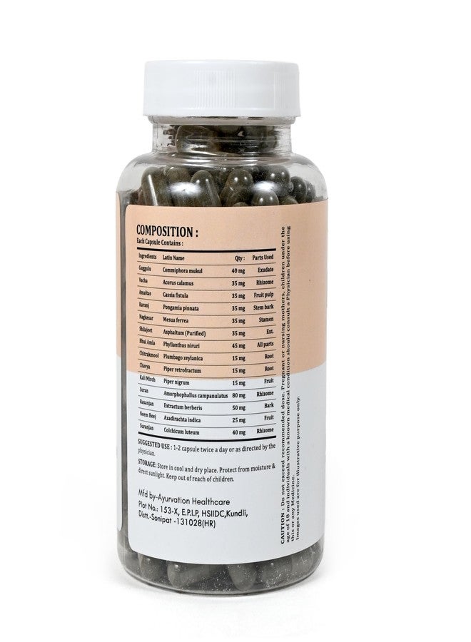 AVW Piles Relief Capsules 60 Herbal Capsules | 500mg Natural Ayurvedic Supplement for Hemorrhoids, Constipation Relief & Digestive Health Lab Tested Ayurvedic Medicine for Relief from Piles Pain, Burning & Itching | Supports Painless Bowel Movement & Colon Cleanse - Image 3