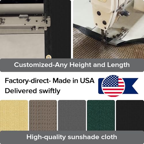 Cisvio 5ftx50ft Fence Privacy Screen Heavy Duty 170 GSM Windscreen & Dustproof Fabric Privacy Screen Covering Mesh Fencing for Outdoor Patio, Balcony, Pool Deck, Black - Image 2
