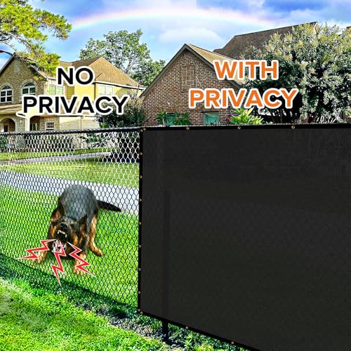 Cisvio 5ftx50ft Fence Privacy Screen Heavy Duty 170 GSM Windscreen & Dustproof Fabric Privacy Screen Covering Mesh Fencing for Outdoor Patio, Balcony, Pool Deck, Black - Image 3