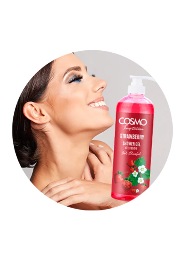 COSMO Cosmo Temptation Strawberry Shower Gel 1000ml for Men & Women  - Image 4