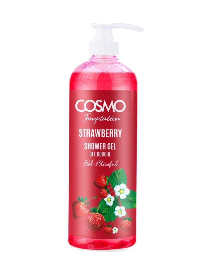 COSMO Cosmo Temptation Strawberry Shower Gel 1000ml for Men & Women  - Image 1