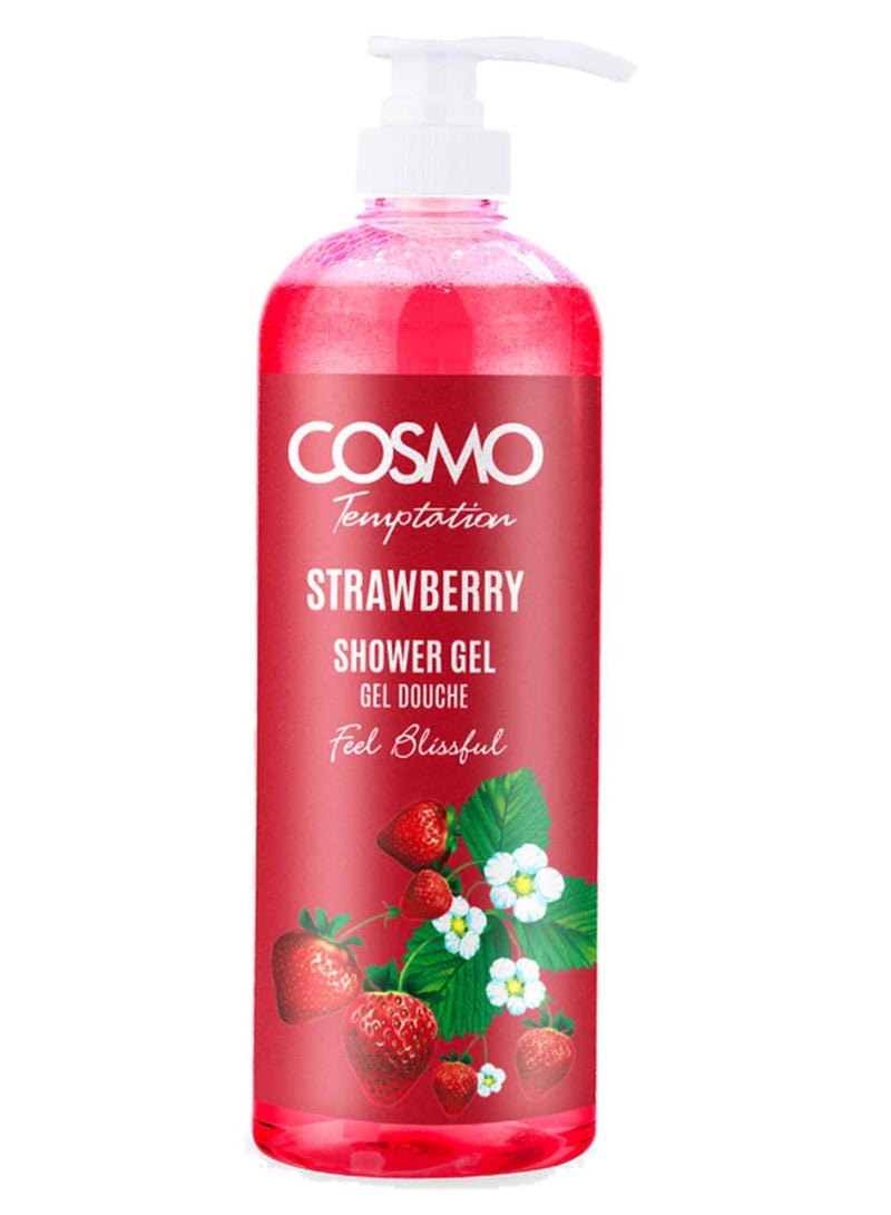 Cosmo Temptation Strawberry Shower Gel 1000ml for Men & Women - Image 1