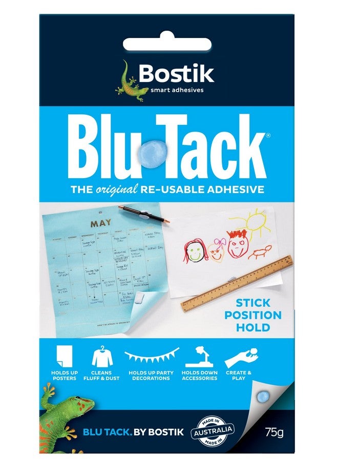 بوستيك لاصق بوستيك بلو تاك متعدد الأغراض وقابل لإعادة الاستخدام، نظيف وآمن وسهل الاستخدام، غير سام، عملي (الحجم: 75 جرامًا) - Image 1