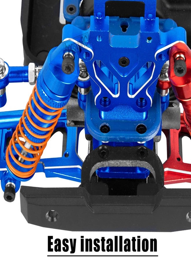 hopsupRC Aluminium Front Rear Assembled Full Metal Shocks&Front Rear Shock Tower Upgrades Part for 1/18 LaTrax Teton Desert Prerunner,Replace Parts 7660 7665 7637(Navy Blue) - Image 3