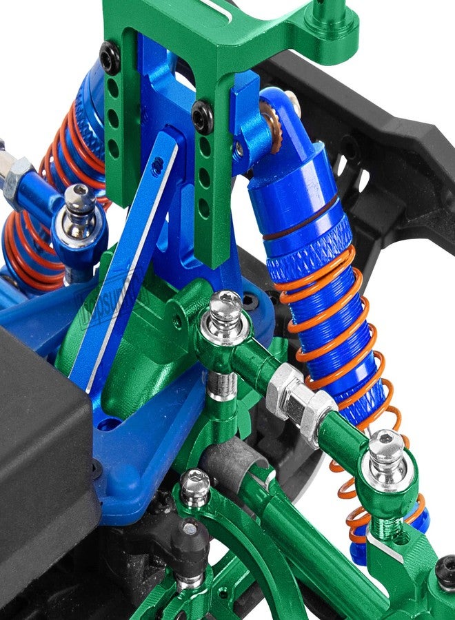 hopsupRC Aluminium Front Rear Assembled Full Metal Shocks&Front Rear Shock Tower Upgrades Part for 1/18 LaTrax Teton Desert Prerunner,Replace Parts 7660 7665 7637(Navy Blue) - Image 4