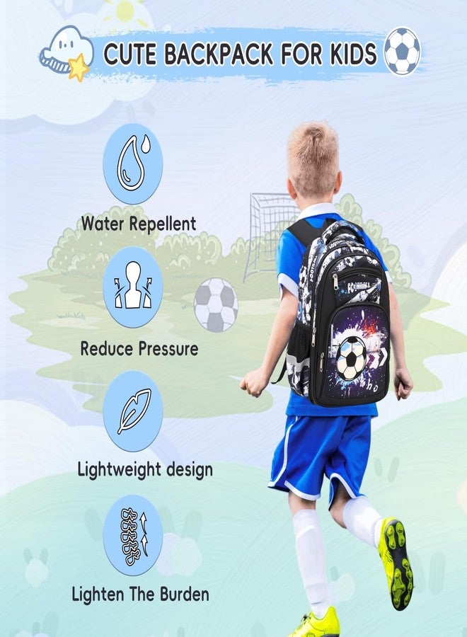 Cusangel Backpack for Boys Girls School Bookbags,Kindergarten Elementary Middle School Lightweight Waterproof Multifunctional Large Capacity for Backpack (16 inch Soccer Fun Prints) - Image 5