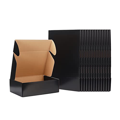 EXYGLO Shipping Cardboard Boxes for Small Business, Packing and Mailing, 12x9x4 - Pack of 20, Black - Image 1