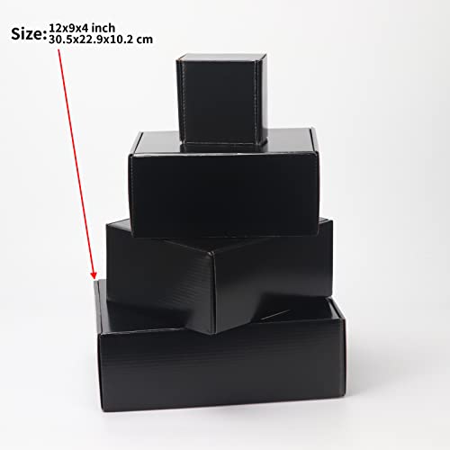 EXYGLO Shipping Cardboard Boxes for Small Business, Packing and Mailing, 12x9x4 - Pack of 20, Black - Image 3