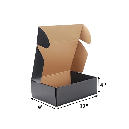 EXYGLO Shipping Cardboard Boxes for Small Business, Packing and Mailing, 12x9x4 - Pack of 20, Black - Image 2