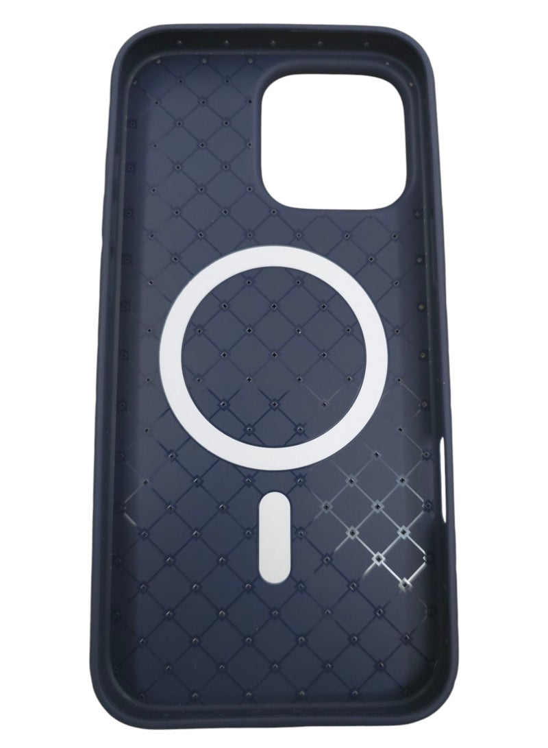 جراب لهاتف 16برو ماكس ، مصنوع من نسيج كامل، ملمس الجلد، أداة مبتكرة تجمع بين الحماية القصوى والتصميم الأنيق، باستخدام مواد عالية الجودة وتقنيات متقدمة، اللون: (أزرق) - Image 2