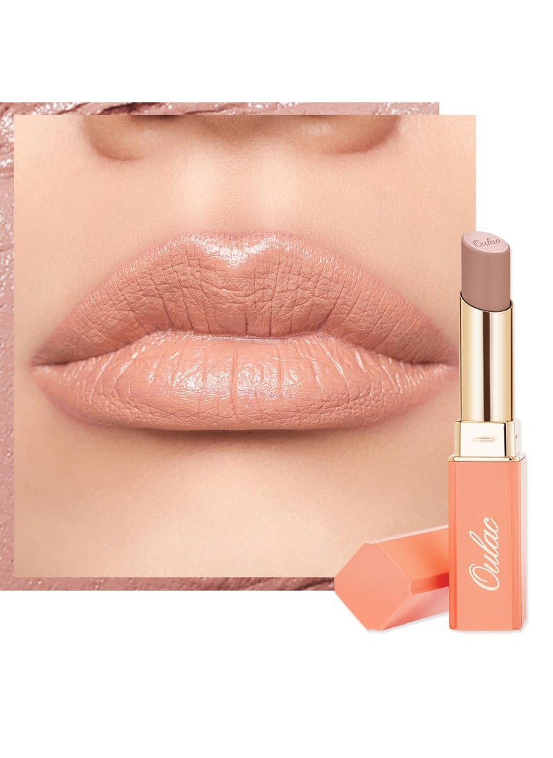 Oulac Oulac Nude Lipsticks for Women Peach Matte Lip Stick Full Coverage Lip Color Satin Matte Finish Cream Texture Hydrating Infused with Hyaluronic Acid Vegan  Clean Beauty 4g SG02 Bodylicious 
