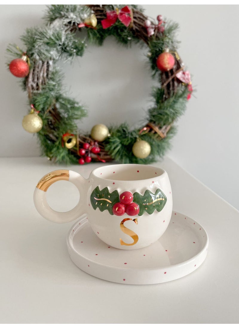 Knittingtr - 24K Gold Gilded Double Turkish Coffee Cup with Cocaine - Letter S - - Image 1