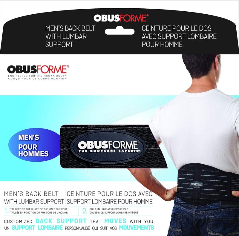 ObusForme Back Support Belt with Builtin Lumbar Support  Lower Back Brace  Elastic Abdominal Support  Breathable Lightweight Compression Band XLargeXXLarge Men - Image 2