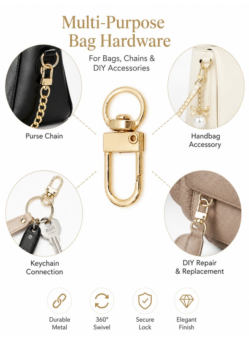 2PCS Dark Golden Swivel Snap Hooks for Bags Keychains and DIY Straps - Image 5