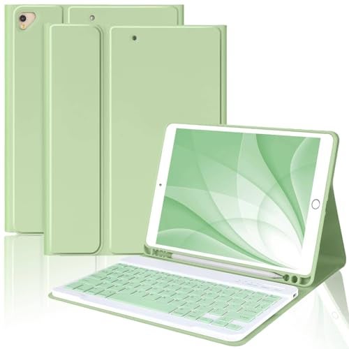 MMK Keyboard Case for iPad 10.2" 9th 8th 7th Generation, with Detachable Bluetooth Keyboard and Pencil Holder, for iPad 10.2 Inch/iPad Air 10.5"(3rd Gen)/iPad Pro 10.5 in, Auto Sleep/Wake Function (Green) - Image 1