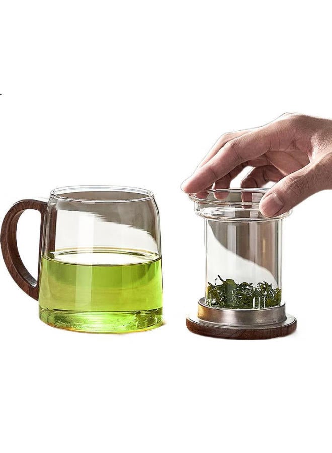 Yihutea Tea Infuser Cup With Glass Separation, Office Water Bottle For Men With Lid, Large Capacity Green Tea Brewing Teapot - Image 1