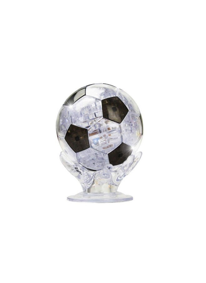 Coolplay 3D Crystal Puzzle For Children, Soccer Puzzle Ball Light-Up For Adult Black And Transparent - 76 Pieces  - Image 1