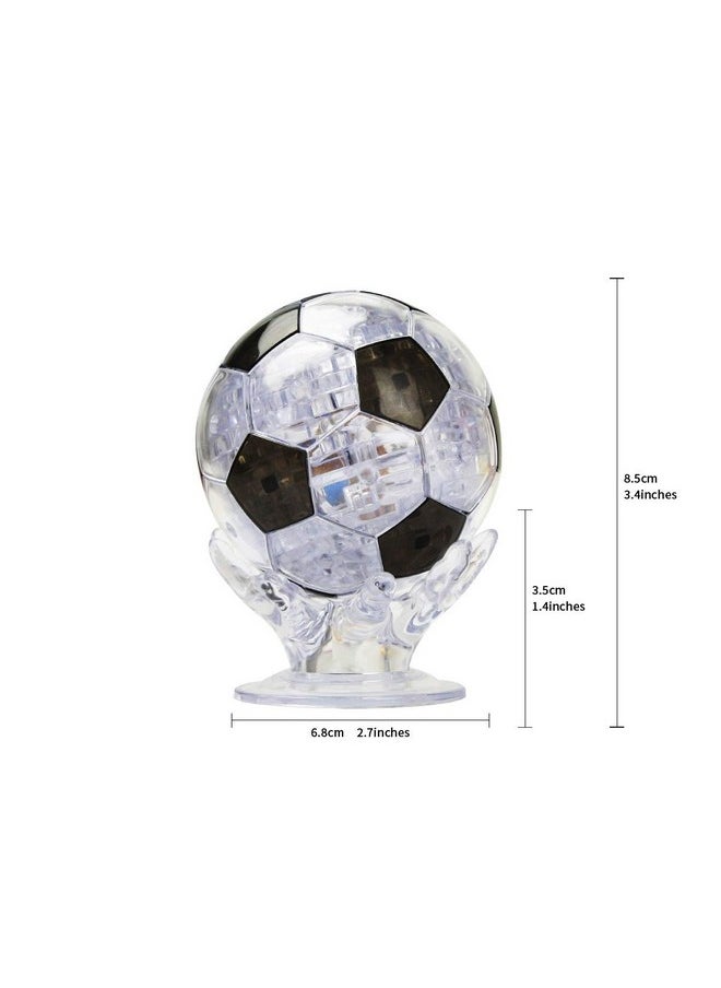 Coolplay 3D Crystal Puzzle For Children, Soccer Puzzle Ball Light-Up For Adult Black And Transparent - 76 Pieces  - Image 5