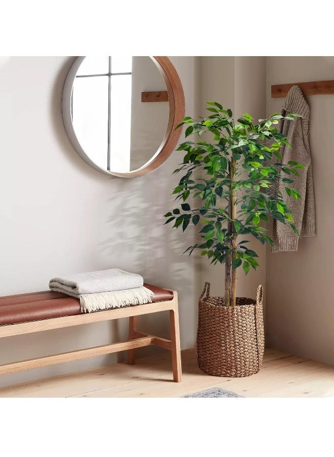 JOMILA Faux Plants Artificial Ficus Trees Eucalyptus Trees with Silk Leaves Fake Moss and Sturdy Nursery Pot, Fake Plants for Office Home Decor  - Image 5