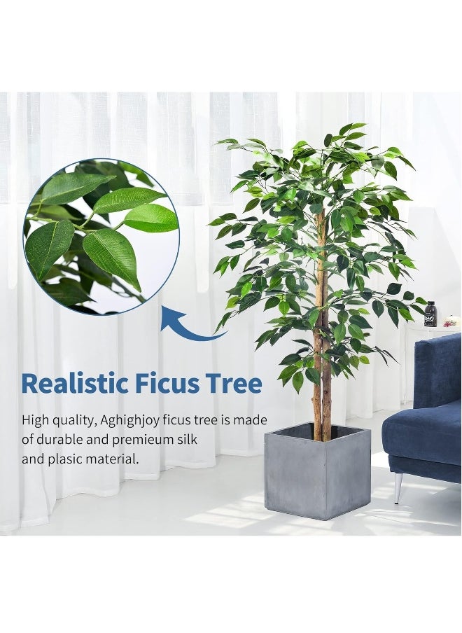 JOMILA Faux Plants Artificial Ficus Trees Eucalyptus Trees with Silk Leaves Fake Moss and Sturdy Nursery Pot, Fake Plants for Office Home Decor  - Image 2