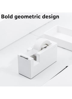 Deli Nusign ENS121 Modern Tape Dispenser - 18-60mm Width, 1Cr17 Blade & Non-Slip Silicone Base, White  - Image 3