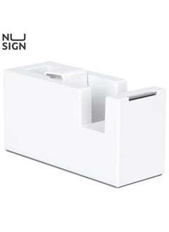 Deli Nusign ENS121 Modern Tape Dispenser - 18-60mm Width, 1Cr17 Blade & Non-Slip Silicone Base, White  - Image 1