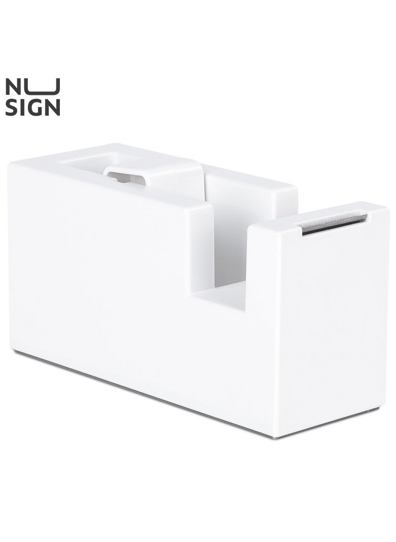 Deli Nusign ENS121 Modern Tape Dispenser - 18-60mm Width, 1Cr17 Blade & Non-Slip Silicone Base, White  - Image 1