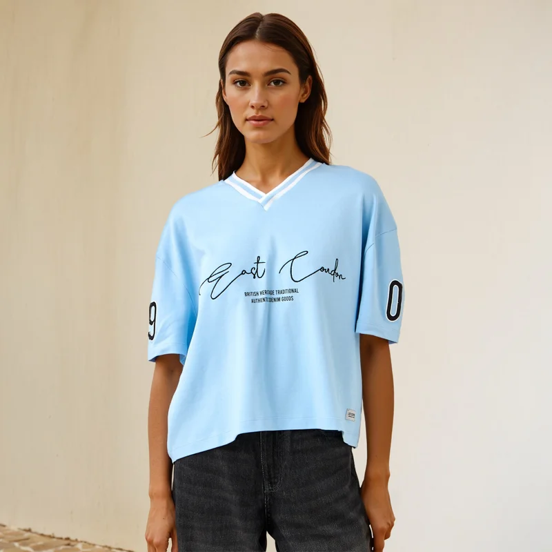 ADOT by Splash Lee Cooper Typographic Print V-neck T-shirt