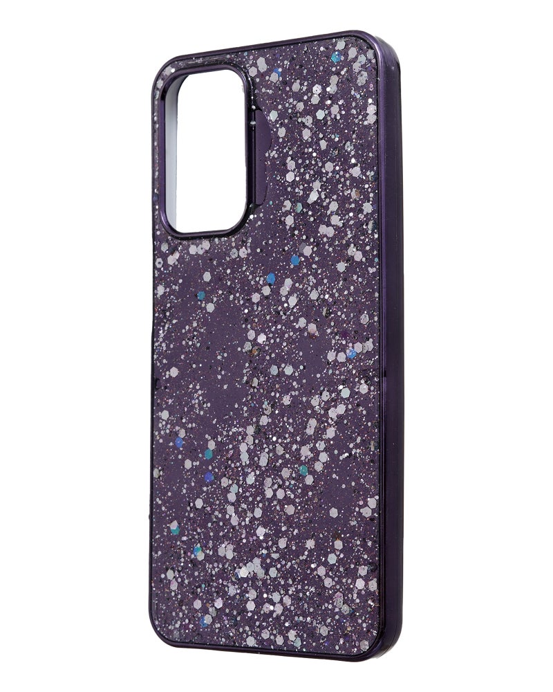 Glitter Plastic Mobile Phone Case With Cute Design for Samsung Galaxy A23 - Purple - Image 3
