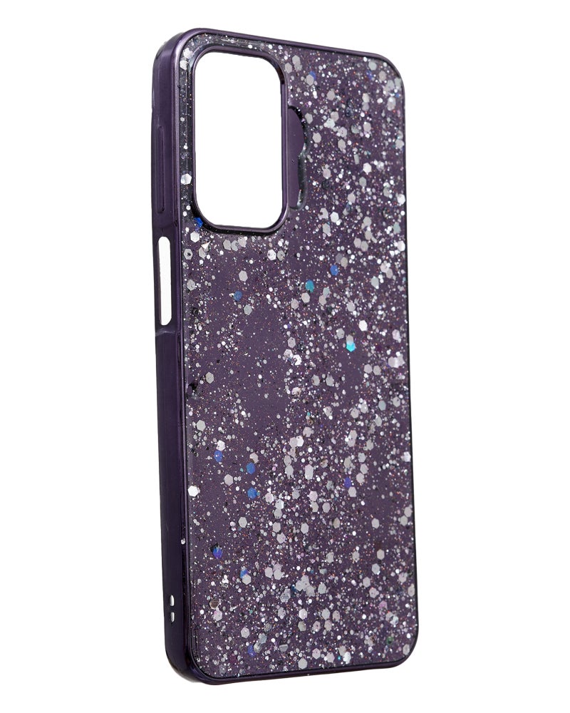 Glitter Plastic Mobile Phone Case With Cute Design for Samsung Galaxy A23 - Purple - Image 2