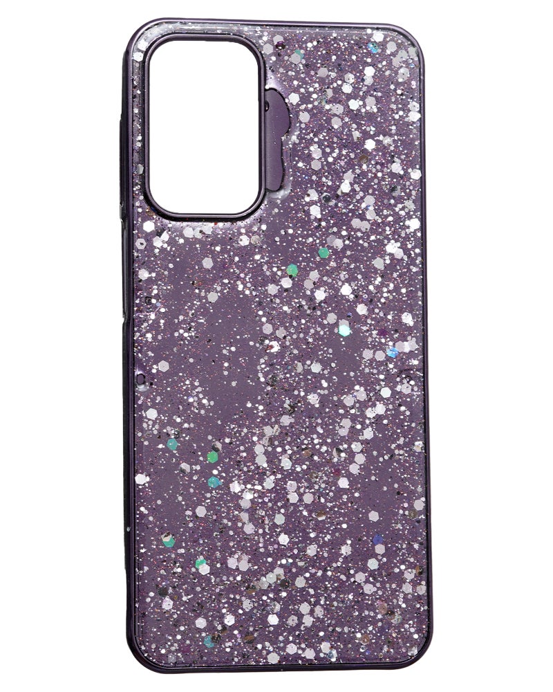 Glitter Plastic Mobile Phone Case With Cute Design for Samsung Galaxy A23 - Purple - Image 1