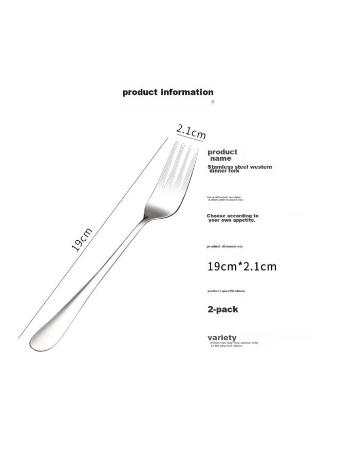 Pick up paintings Shihua Stainless Steel Forks, 2-piece Set, Western-style Tablespoons, For Home Use, Dessert Mixing Spoons, Fruit Salad And Noodle Forks  - Image 2