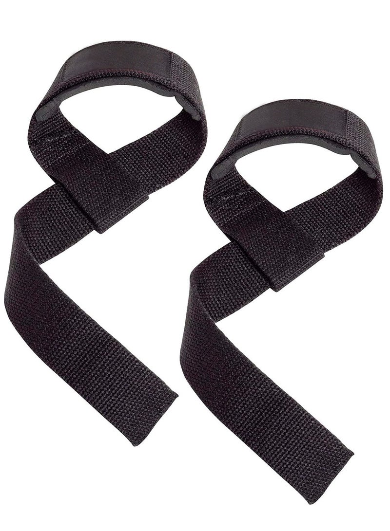 NOVOLAN NOVOLAN Weightlifting Assistance Belts 2 Pieces, Sports Weightlifting Booster Belt Fitness Deadlift Anti-Slip Grip Belt Pull-Up Barbell Anti-Slip Wrist Strap, Improved Grip Strength (black) - Image 1