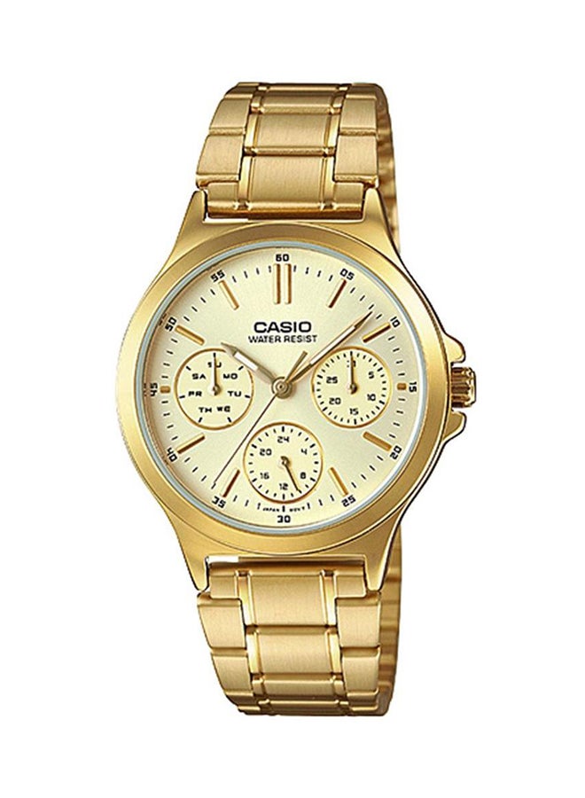 CASIO Women Stainless Steel Analog Watch LTP-V300G-9A - 33 mm - Gold - Image 1