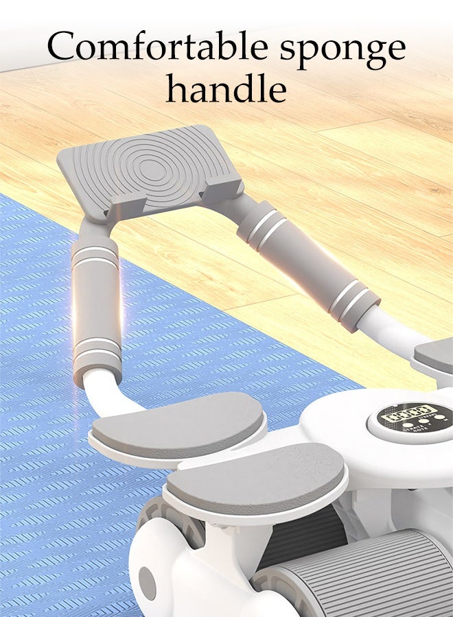 DUNISO عجلة تمارين البطن، عجلة تمارين البطن مع دعم للكوع، عجلة تمارين البطن مع دعم للكوع وحامل للهاتف المحمول ومؤقت، قوية ومتينة، لتمارين البطن الفعالة - Image 5