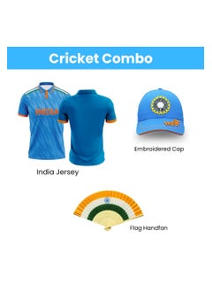 PRINTSHOP4ME India Cricket Combo–T-Shirt,Cap&Hand Fan For Celebrations Match Days&Events  - Image 2
